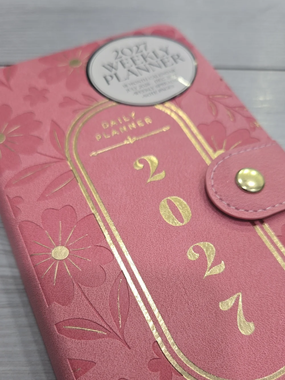 2027 Pink Floral Daily Planner with Tassel
